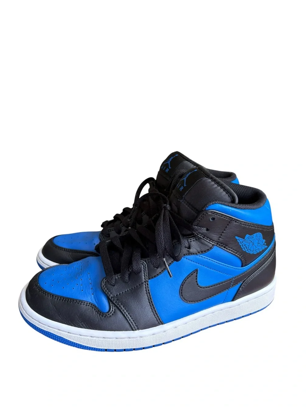 Jordan Air Jordan 1 Mid Black Blue White Sneaker Athletic size 9.5